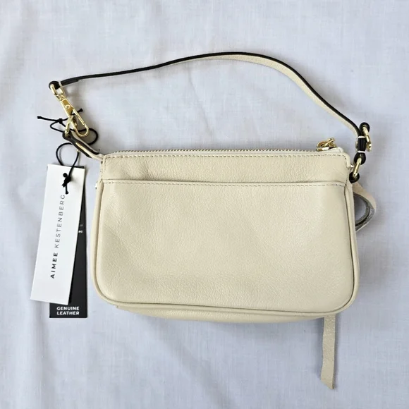 Aimee Kestenberg▪️Fiery Novelty Pouchette Sandy Laser Cut Leather Wristlet Purse - Picture 2 of 9